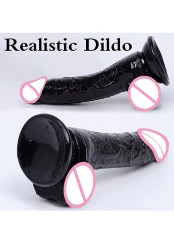 Фалоімітатор на присосці силіконовий з мошонкою, реалістичний 22 см, ділдо для страпона анатомічний, гнучкий з венами No Brand (367610260)