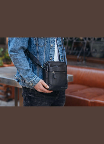 Мужская черная сумка через плечо с регулируемым плечевым ремнем Tiding Bag (298571562)