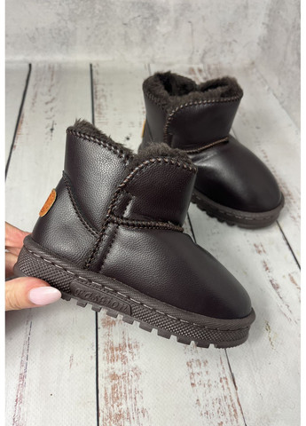 Темно-коричневые угги зимние детские темно-коричневый (393) G&S