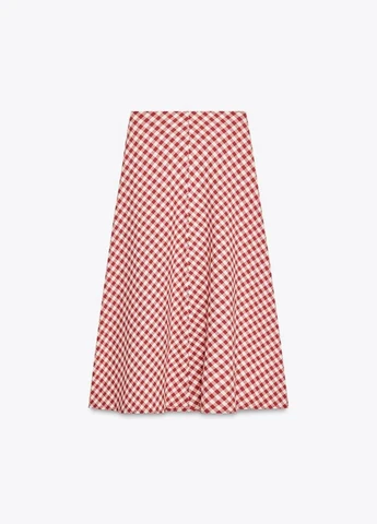 Разноцветная в клетку юбка Zara