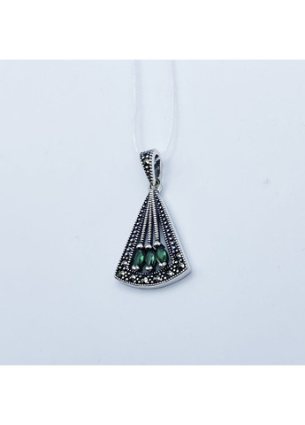 Кулон серебряный с изумрудом и марказитом 2,17 г No Brand (369737165)