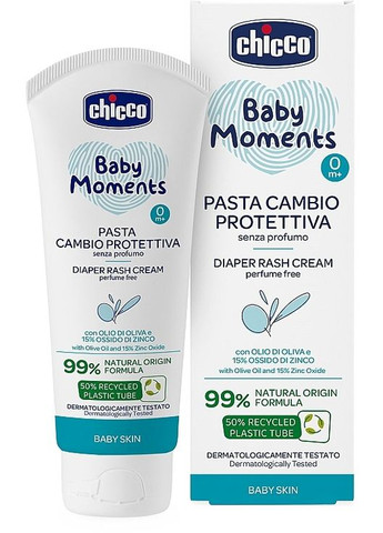 Крем защитный под подгузник с цинком и пантенолом Baby Moments 100ml (1356352-14162727) Chicco (368643967)