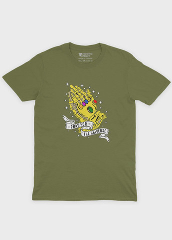 Хакі (оливкова) чоловіча футболка з принтом супезлодія - танос (ts001-1-hgr-006-019-016) Modno