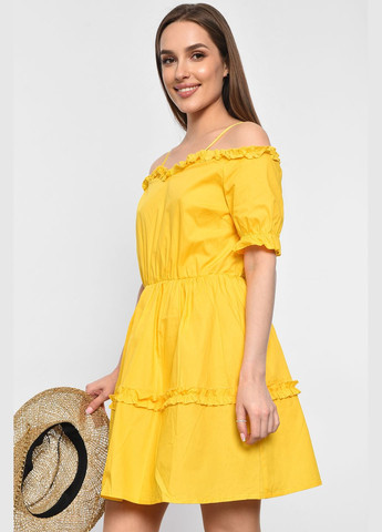 Летний женский сарафан женский желтого цвета Let's Shop с рисунком