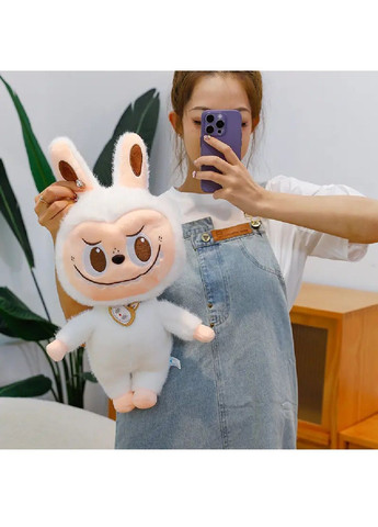 Велика плюшева іграшка-обіймашка подушка Лабубу для дітей дівчаток хлопчиків від 3 років 35 см (481965-Prob) Біла Unbranded (369123298)