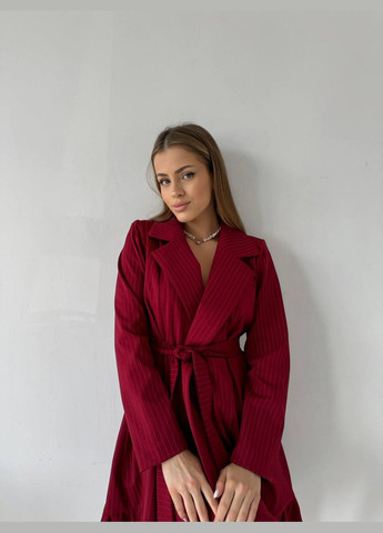 Бордовое повседневный женское платье-пиджак с поясом Avanti