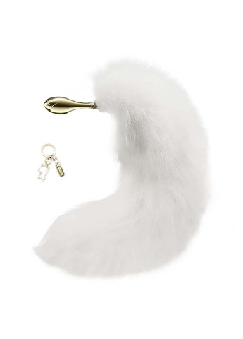 Металлическая анальная пробка Лисий хвост SEVANDA White Fox-Tail Anal Rose-shape Plug Lockink (315498034)