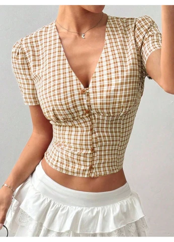 Кремовая блуза SHEIN