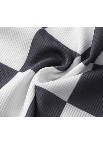 Эластичный топ-бандо в рубчик бело-черный в шахматную клетку One size No Brand (369722731)