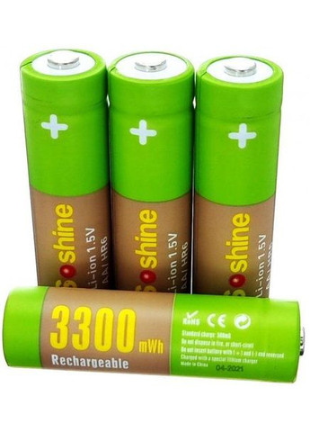 Аккумулятор Li-Ion АА/HR6 1,5V 3300mWh Soshine (370624841)