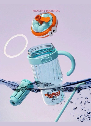 Портативная чашка Cup 1280 мл, прозрачная с фильтром для чая и трубкой, Голубая (921289995) Momo (302392539)