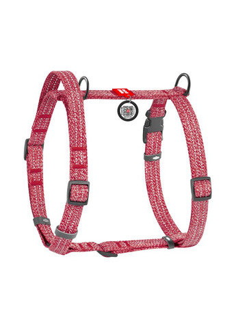 Шлея для собак з ручкою з відновленої бавовни Re-cotton з QR паспортом, світловідбиваюча, S, червоний WAUDOG (332670915)