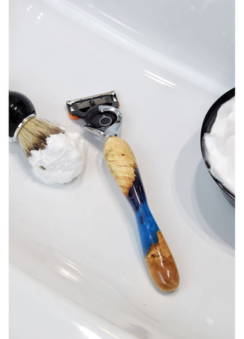 Набір подарунковий Станок для гоління Фіолетовий та синій перламутр Коробка без смоли EpoxyWood Ukraine (361205578)