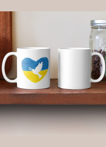 Чашка Керамічна Кружка з принтом Голуб Миру Peace Ukraine Біла 330 мл Orca (317320548)