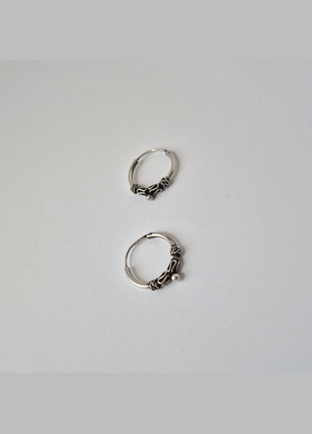 Срібні сережки (пара) кільця Конго 15 мм срібло 925 проби Чорнене с5/311 1.50г No Brand (335809508)