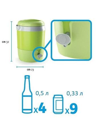 Термоемкость для напитков Adriatic 6 л салатовая термобокс для пикника и дачи контейнер для охлаждения ProDobro (367267681)