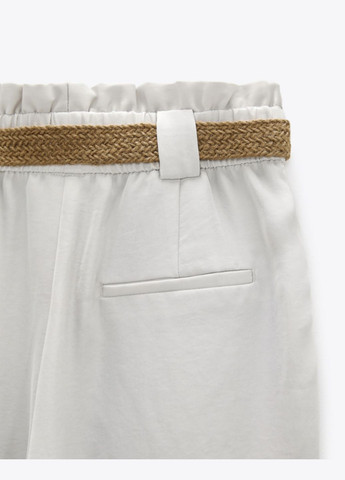 Брюки брюки под пояс широкие уровни прямые серые Zara (332091968)