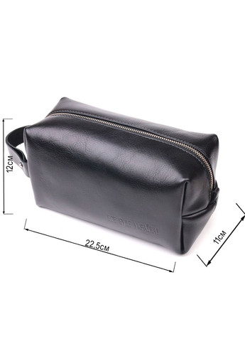 Мужская косметичка большого размера из гладкой кожи на молнии Украина черная 16767 Grande Pelle (362418324)