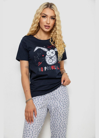 Синя піжама жіноча з принтом,, 243r2039 Ager