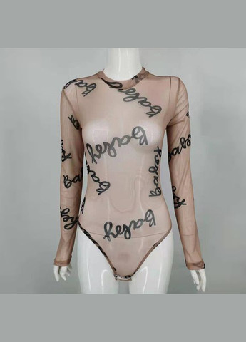 Сітчастий прозорий комбідрес боді з написом baby Honey Fashion Accessories S бежевий (10-119) No Brand (311222876)