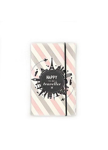 Тревел-сет: тревел-кейс + 3 обложки для паспорта (розовая полоска) экокожа No Brand (301422837)