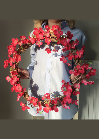 Вінок декоративний весняний "Цвіт райської яблуні" рожевий HVOYA (328606412)