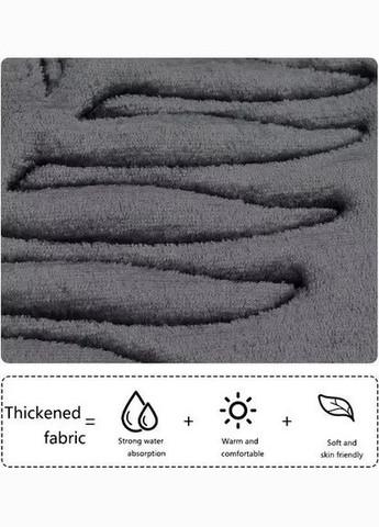 Набір із 2-х килимків для ванної та туалету «Листя» з ефектом пам'яті Антиковзаючий Сірий (7800703) No Brand (365280644)