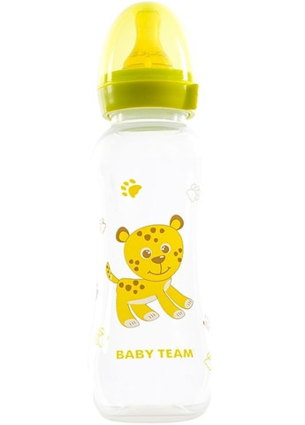 Пляшечка для годування з латексною соскою, 250 мл, салатова 250ml (1237096-31105161) Baby Team (365800253)