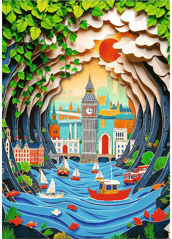 Пазл Лондон с 3D эффектом 1000 элементов Trefl (361224986)