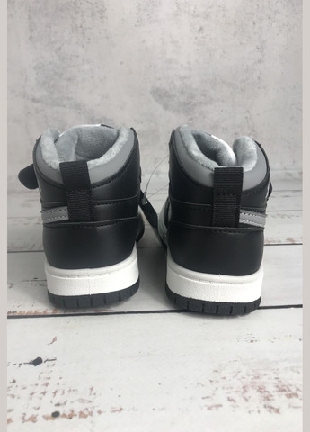 Комбіновані Осінні кросівки хайтопи демісезонні дитячі на хлопчика чорно-сірий (1061) Paliament