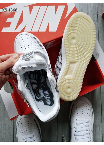 Білі Осінні кросівки чоловічі nike air force 1 low skeleton white найк аір форс 1 преміум No Brand