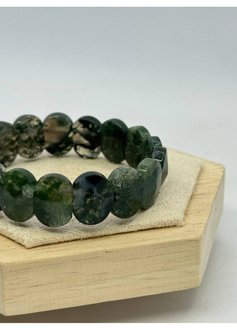 Браслет з мохового агату 15*11 мм 16 см Зелений No Brand (372467981)