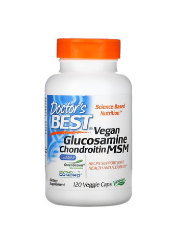 Препарат для суставов и связок Vegan Glucosamine Chondroitin MSM, 120 вегакапсул Doctor's Best (293341977)
