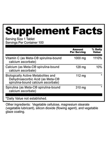 Буферизований вітамін С з метаболітами, 1000 мг, Meta-C, Immunity,, 100 таблеток NutriBiotic (322741391)