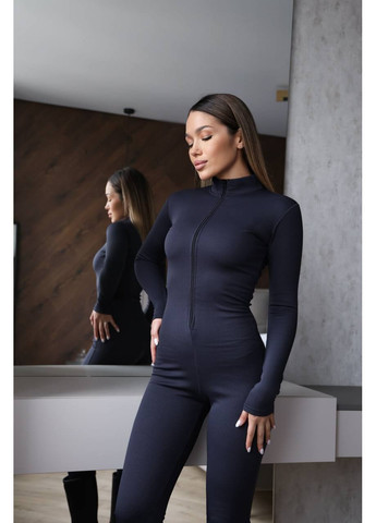 Жіночий комбінезон No Brand комбінезон-брюки однотонний графітовий домашній, спортивний, повсякденний, кежуал трикотаж з начосом