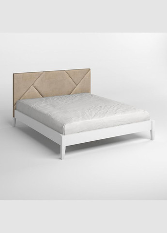 Двоспальне дерев'яне ліжко Нью-Йорк ДК (RAL9003)/Аляска 23 (Бежевий) 160х190 см (MBG-10163) Mebigrand (368282672)