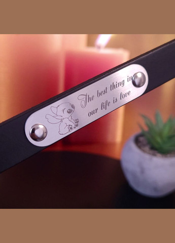 Шкіряний браслет з нержавіючої сталі із лазерним гравіюванням No Brand (300672363)