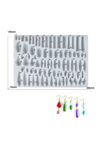 Силиконовая форма Молд кабоны камушки под заливку смолой 206 мм x 146 мм x 10 мм Finding (328265381)