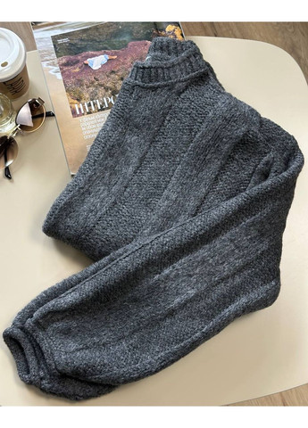 Графитовый демисезонный свитер базовый трикотажный свободного кроя – замер в описании DK/DL Мода без кордонів