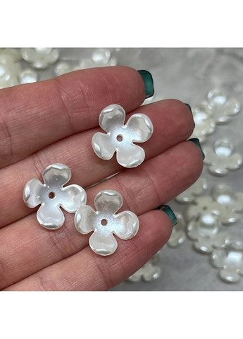 Акрилові намистини -Квітка, розмір 15 мм, колір айворі, упаковка 50 шт No Brand (303282315)