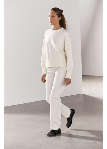 Білий демісезонний базовий молочний светр Zara