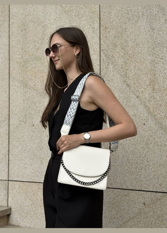 Женская классическая сумка 9067 кросс-боди белая No Brand (303323110)