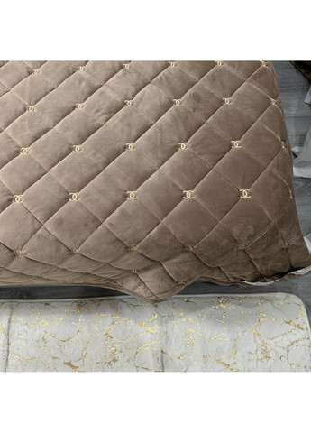 Стильне велюрове покривало євро розмір 220×240 см кавового кольору No Brand (361077241)