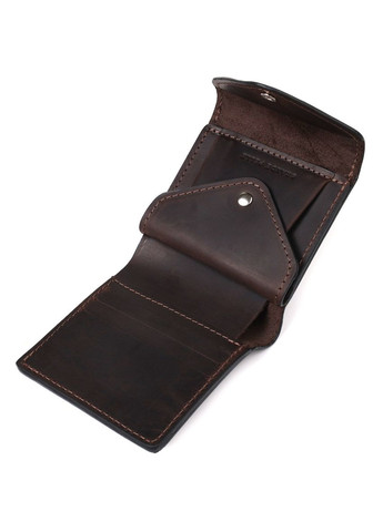 Чоловічий шкіряний гаманець з монетницею та потайною кишенею коричневий (sku_16810) No Brand (328218547)