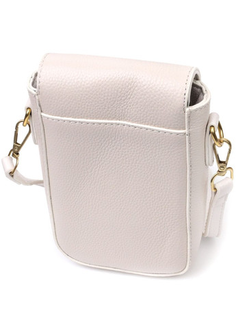 Кожаная сумка вертикального формата с клапаном 22309 Белая Vintage (298570314)