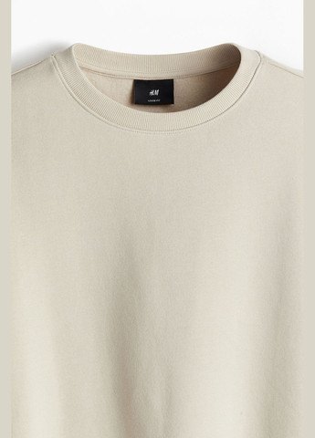 Бежевий світшот з бавовни H&M однотонний (313236569)