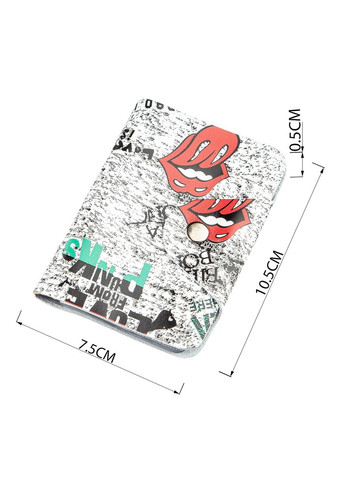 Визитница вертикальная кожаная Love from punks белая 19079 Shvigel (362417596)