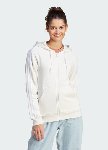 Худи Essentials 3-Stripes Full-Zip Fleece adidas (284346695)