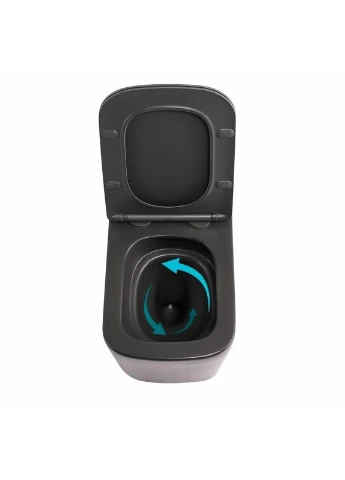 Унитаз подвесной Tern Ultra Quiet 520×345×325 мм, Anthracite, с сиденьем Slim Duroplast / Soft-close / Quick Release Qtap (397570658)