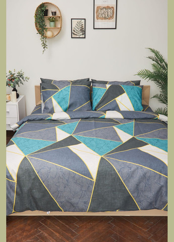 Комплект постільної білизни полуторний 143х210 наволочки 2х50х70 Микросатин Premium (MS-820001474) Moon&Star Triangles (285717745)